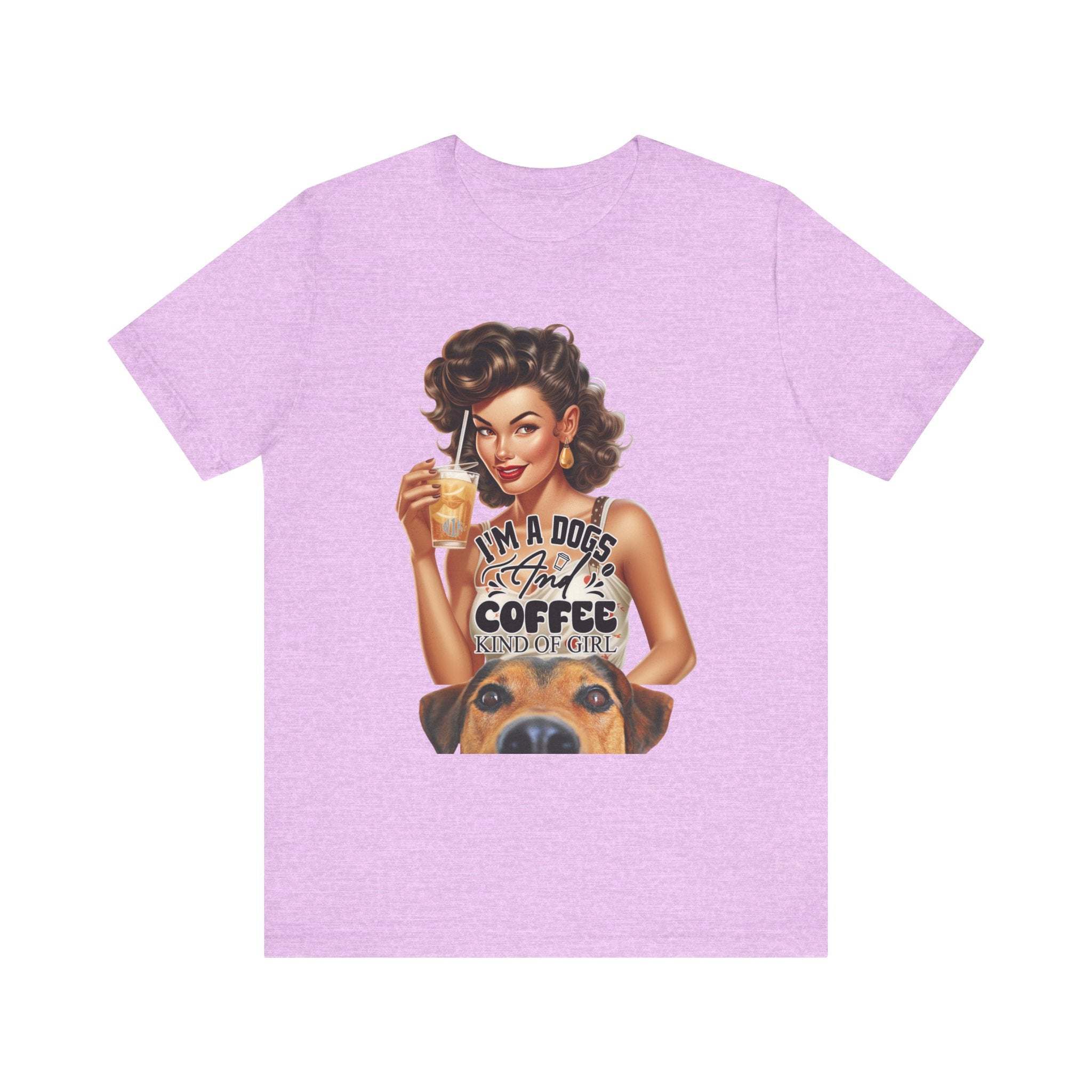 Coffee drinking Dog Mom Unisex Jersey Short Sleeve Tee